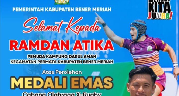 Pj. Bupati Bener Meriah Apresiasi Keberhasilan Ramdan Atika Meraih Mendali Emas PON XXI Aceh-Sumut