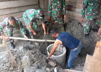 Satgas TMMD Kodim 0106/Aceh Tengah Benahi Sanitasi Warga Kampung Kute Keramil