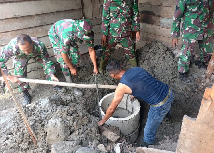 Satgas TMMD Kodim 0106/Aceh Tengah Benahi Sanitasi Warga Kampung Kute Keramil