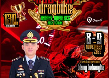 Kejurprov Drag Bike Trophy Kapolres Aceh Tengah Dihelat 8-9 Nopember 2025