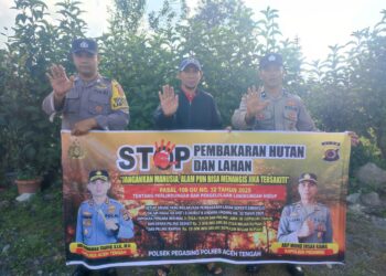 Cuaca Mulai Kemarau, Personel Polres Aceh Tengah Lakukan Patroli dan Sosialisasi Cegah Karhutla 