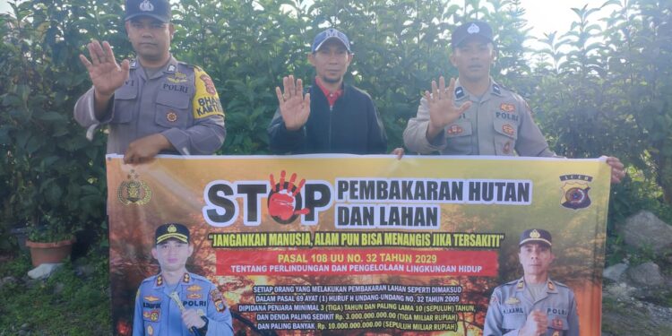 Cuaca Mulai Kemarau, Personel Polres Aceh Tengah Lakukan Patroli dan Sosialisasi Cegah Karhutla