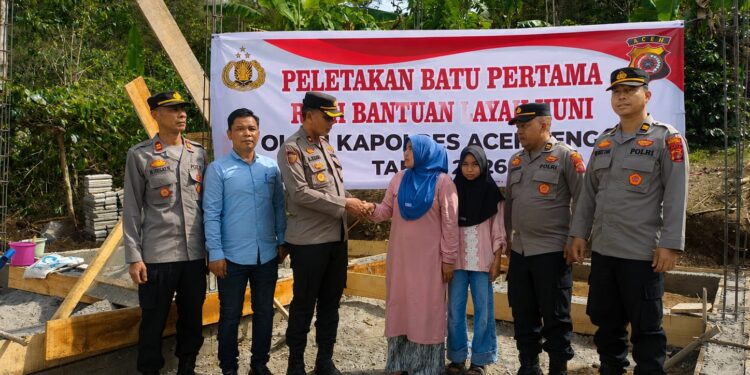 Polres Aceh Tengah Bangun Rumah Layak Huni untuk Warga Bies